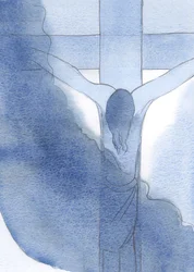 Ich sah Jesus, gekreuzigt und blutig, mit gesenktem Kopf in Qualen. Dies ist, wohin die Liebe ihn brachte