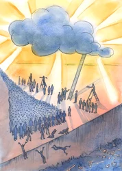 Die Menschen machen sich auf den Weg zum Tod und vielleicht zur Hölle