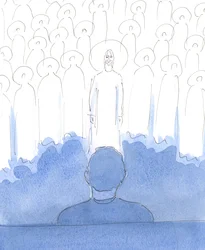 Die Heiligen sind um uns herum, mit Christus, während wir beten; sie erfreuen sich an der Liebe in unseren Herzen und an jedem ehrfürchtigen Wort und jeder Geste, wenn wir sie ehren und die drei göttlichen Personen anbeten und preisen