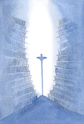 Durch die Messe ist jede Generation von Gottes Volk dem einen Opfer Christi gegenwärtig, wie es auf dem Altar dargestellt wird.