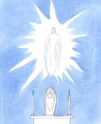 Wir sind zu Recht, Maria, die selige Jungfrau, zu ehren, durch die der Vater uns Seinen Sohn gab und alle Gnaden, die wir in der Kirche empfangen, besonders in der Heiligen Eucharistie, 2005