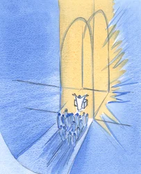 Wir, die wir vor dem Altar stehen, wurden von Gott selbst hier versammelt. Wir leben in seiner glorreichen Freundschaft, Christus in unserer Mitte