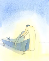 Wenn wir krank sind und Christus in der Heiligen Kommunion zu uns kommt, ist es, als ob Er darauf besteht, uns zu helfen, uns auf eine Couch zu legen
