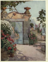 Ein Eingang in Varenna, Lago di Como, Illustration aus 