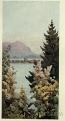 Ein Garten, Lago di Como, Illustration aus 