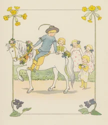 Illustration für Blondchen in Blüten