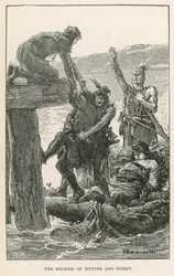 Die Befreiung von Hutter und Hurry (Gravur)