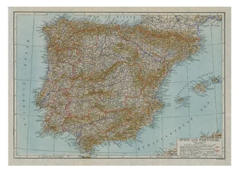 Karte von Spanien und Portugal