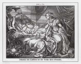 Johanna von Kastilien mit dem Leichnam ihres Mannes