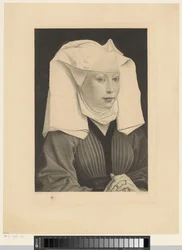 Frau mit weißer Haube