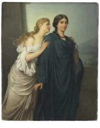 Rechteckige Plakette, „Antigone und Ismene“