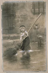 Cosette. Illustration aus Les Misérables von Victor Hugo, 1862