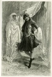 Porträt von Ziba Khanoum, persische Prinzessin. Gravur von E. Bayard, nach einer Fotografie, zur Illustration der Geschichte "Persien, Chaldäa und Susiane" in den Jahren 1881-1882, von Jane Dieulafoy (geb. Magre)