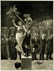 Victor Hugo, Les Chatiments, Illustration von Emile Bayard. Es wäre ein Fehler zu glauben, dass diese Dinge mit Liedern und Apotheosen enden werden. Es wird gesagt, dass diese Evokation der Zukunft Napoleon III. Schrecken einjagte.