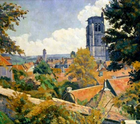 Blick auf Tonnerre mit der Kirche Notre Dame