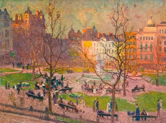 Märzsonne, Leicester Square, um 1914