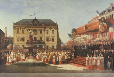Zeremonie zur Einweihung der Wasser des Lys-Flusses in Roubaix im Jahr 1864, 1864