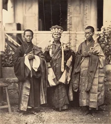 Bonzes der chinesischen Pagode Cholen, Saigon, Cochinchina, 1866