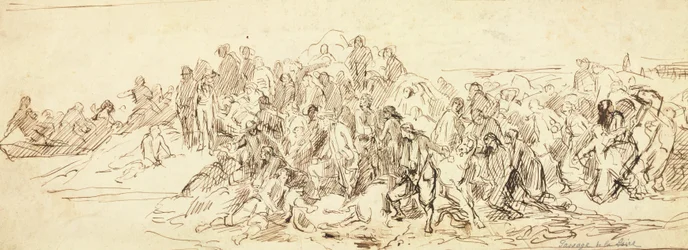 Überquerung der Loire im Oktober 1793 (Tinte auf Papier)