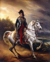 Porträt von Justo Machado y Salcedo, spanischer Konsul in Paris zu Pferd, 1821