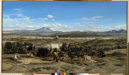 Mittagslager. Gemälde von Emile Loubon (1809-1863). Musée Granet, Aix-en-Provence