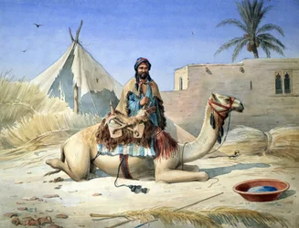 Ein Beduine neben seinem Kamel, wahrscheinlich in Ägypten, um 1836-1843