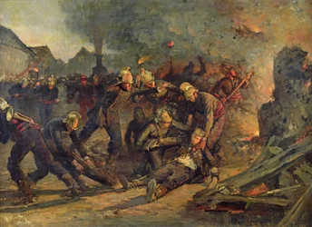Tod von Lt. Col. Froidevaux (1850-87) der Pariser Feuerwehr