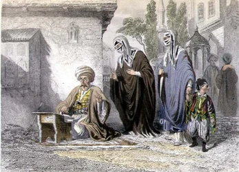 Der öffentliche Briefschreiber, aus „Constantinople and the Black Sea“, gestochen von den Brüdern Rouergue