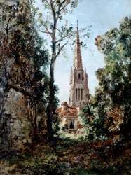 Blick vom Barou Park am Morgen, 1889