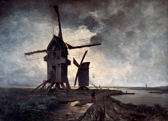Windmühlen der umliegenden Landschaft von Lille, 1877