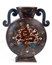 Chinesische Vase in Cloisonné-Emaille, Mandschu-Periode
