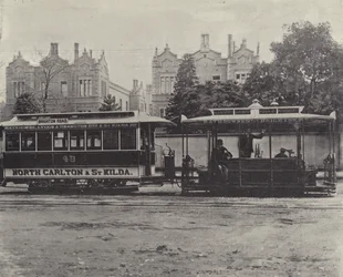 Eine Straßenbahn in Melbourne