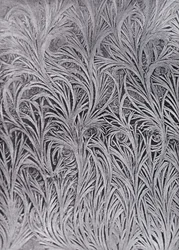 Eine Fensterscheibenstudie von Frostkristallen