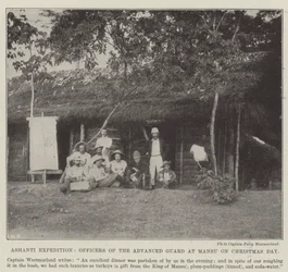 Ashanti-Expedition, Offiziere der Vorhut in Mansu am Weihnachtstag