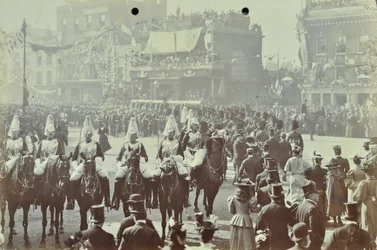 Blackwall Tunnel: Zeremonie zur Eröffnung des Tunnels durch den Prinzen von Wales, später König Edward VII., und Prinzessin Alexandra, 1897