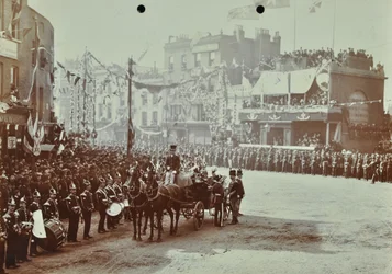 Blackwall Tunnel: Zeremonie zur Eröffnung des Tunnels durch den Prinzen von Wales, später König Edward VII., und Prinzessin Alexandra, 1897