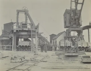 Blackwall Tunnel: Schacht und Arbeiter während des Tunnelbaus, 1893