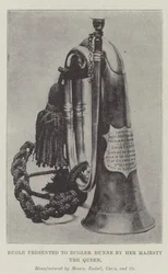 Signalhorn, überreicht an Hornist Dunne von Ihrer Majestät der Königin