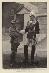 Captain Ames, der größte Offizier der britischen Armee, und der ehrenwerte Maurice Gifford von der Rhodesian Horse
