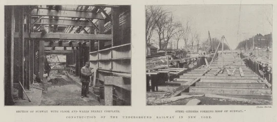 Bau der U-Bahn in New York