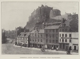 Edinburgh Castle (Militärgarnison), vom Grassmarket aus