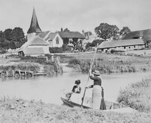 Fähre über den Arun bei Bury, Sussex