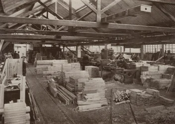 Tischlerei-Fabrik, Burton-on-Trent: Blick auf die Tischlermaschinenwerkstatt Nr. 2