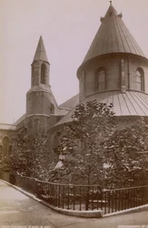 Postkarte mit der Nordseite der Temple Church