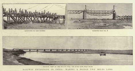 Eisenbahnunternehmen in Indien, Bau einer zwei Meilen langen Brücke