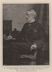 Sir William MacCormac, Präsident des Royal College of Surgeons, der am Dienstag die Hunterian Oration hielt