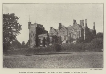 Stradey Castle, Carmarthen, der Sitz von Mr. Charles W. Mansel Lewis