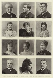 Die Comédie-Française im Drury Lane, einige der Hauptdarsteller