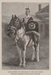 Der Trommler und das Trommelpferd der 17. Lancers