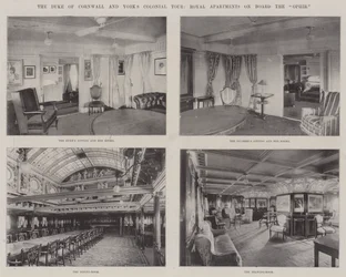 Die Kolonialreise des Herzogs von Cornwall und York, königliche Apartments an Bord der Ophir